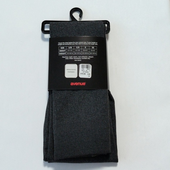 [5x$20] New Gray Fleece- Lined Tights Plus Size - Picture 3 of 4